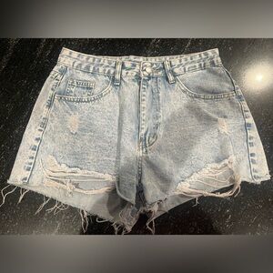 SHEIN distressed Jean shorts